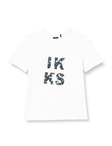 IKKS Junior Tee-Shirt Manches Courtes 100% Coton XU10343.01, Blanc Optique, 8 Ans Garçon Cover