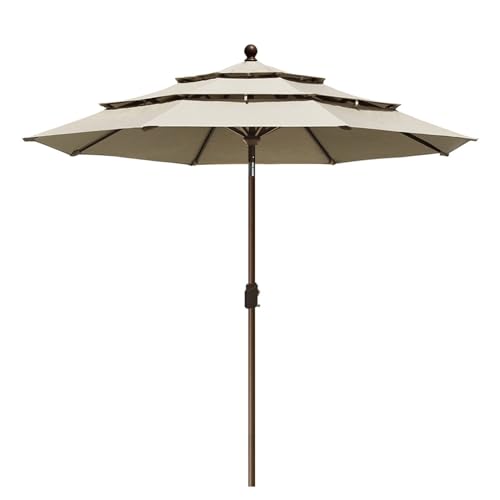 EliteShade USA 10-Year-Non-Fading 9Ft 3 Tiers Market Umbrella Patio Umbrella Outdoor Table...