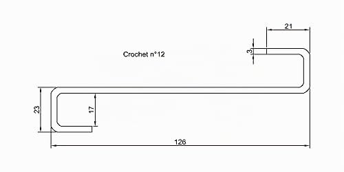Crochet Canal Boucle Carré de 12 cm - 400 pièces