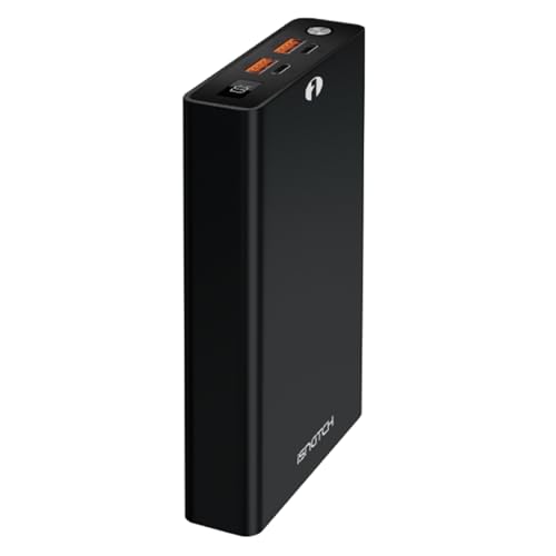 Powe Bank 20000mAh per Notebook. USB-C 100W PD, Ricarica Rapida, 2 Porte USB, Nero