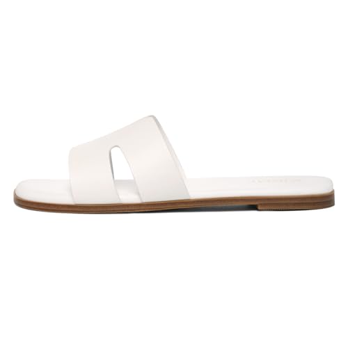 Image of KIDMI Women's Dressy Flat Sandals, Comfortable Slip On Summer Slides, Fashion Open Toe Casual Sandals