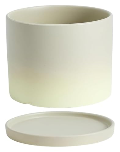 Maceta De Barro for Plantas,Macetas De Cerámica Degradadas Simples Y Modernas, Macetas De Cerámica Con Orificios De Drenaje Y Bandeja De Cerámica, Contenedor De Macetas De Plantas De Gran Calibre for
