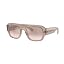 Transparent Light Brown/Brown Mirrored Silver Gradient