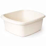 VR7 Plastic Washing Up Bowl Rectangular Cream Washing Bowl for Sink Kitchen Basin Mixing Dish