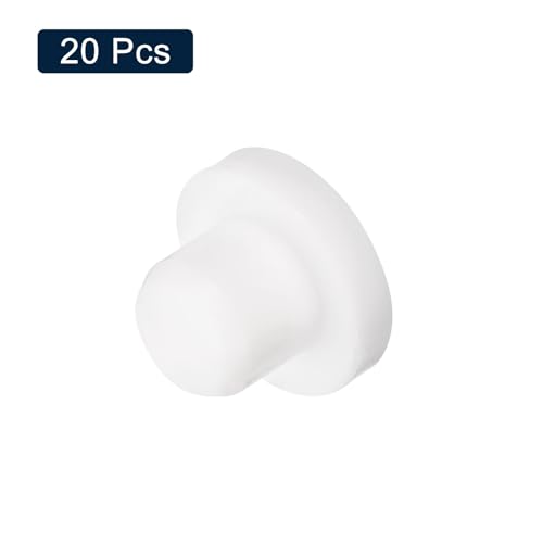 Image of uxcell 20 Pieces White Rubber Stopper, S12 Waterproof Plug Holes for 12mm / 0.47 inch Hole