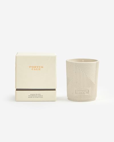 Portus Cale Hajjar Blanc Scented Candle, 210g, Handcrafted Ceramic Vessel, Oriental Woody Fragrance, Handcrafted Matte Finish