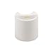 (12 Caps) EcoJeannie 20/410 White Disc Top Caps Press Cap Dispensing Closure w/ 20mm Neck Diameter for Refillable Bottles - BPA-free, Recyclable