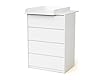 WEBABY - Cajonera bebé de 4 cajones con cambiador madera 50 cm UNO - Blanco #3