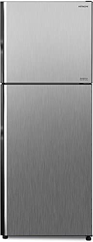 Hitachi 500L Gross, Net 366L, 2 Doors Top Mount Refrigerator, 10 Year Warranty on Inverter Compressor, No Frost Fridge, Dual Fan Cooling, LED Light, Twist Ice Tray, Platinum Silver-RVX505PUK9KPSV