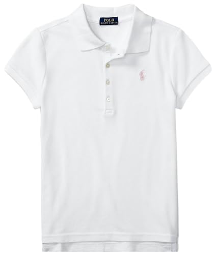 Image of Polo Ralph Lauren Kids Baby Girl's Short Sleeve Mesh Polo Shirt (Toddler) White