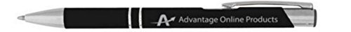 Value Bundle C-Line Slide 'N Grip Binding Backbone Bars for Report Covers, 11 x 1/8 Inches, 20-Sheet Capacity, 10 Per Pack, Black (34551) Plus a Bonus AdvantageOP Custom Retractable Metal Pen