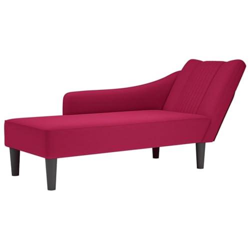 vidaXL Fauteuil Long avec accoudoir Droit Rouge Bordeaux Velours, Fauteuil, Fauteuil de détente, Fauteuil Long rembourrée, Fauteuil de Salon