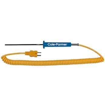 Cole-Parmer Compact PFA-Coated Thermocouple Probe, 4.5 (in) L, Grounded d: Type K