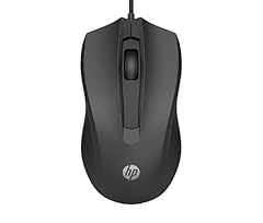 HP 100 Mouse Cablato, 1.600 DPI, destrorso, 3 pulsanti, rotella di corrimento, nero