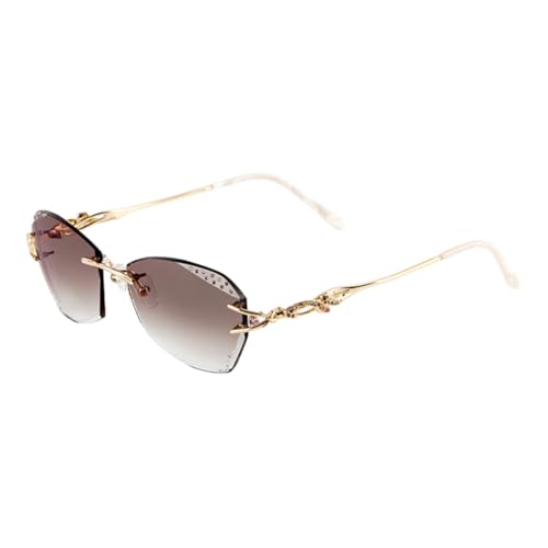 Lunettes de soleil de luxe pour femmes monture en titane sans contour protection UV