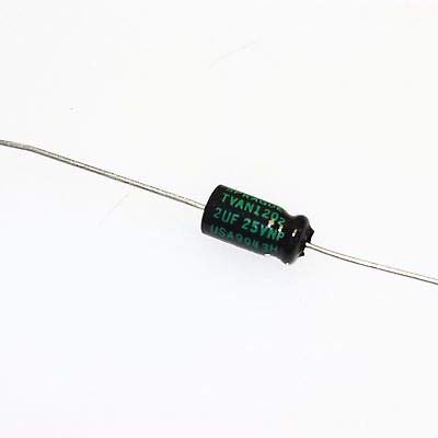 Sprague TVAN1202 2uF 25V Bi-Polar Axial Aluminum Electrolytic Capacitor, QTY-10