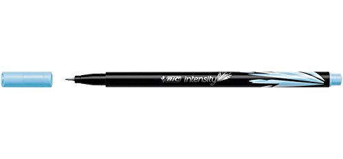 Bic – Lote De 3 Bolígrafos De Fieltro Fineliner Intensity Punta De Anilla Metálica Fina De 0,4 Mm, Color Turquesa