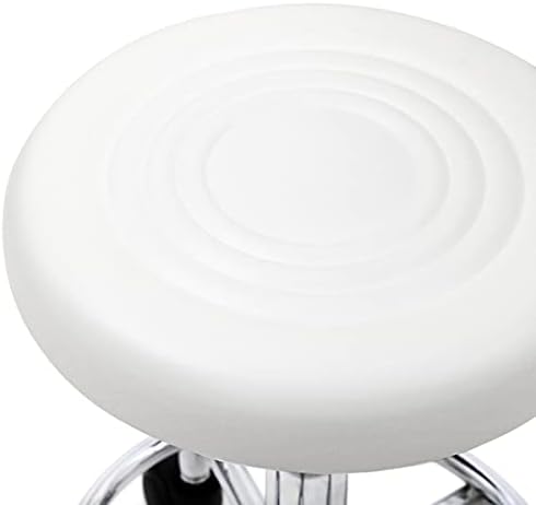 Miniatura 3 de Taburete de bar, moderno taburete redondo giratorio con respaldo, silla de bar de piel sintética giratoria de 360 sin brazos con altura ajustable