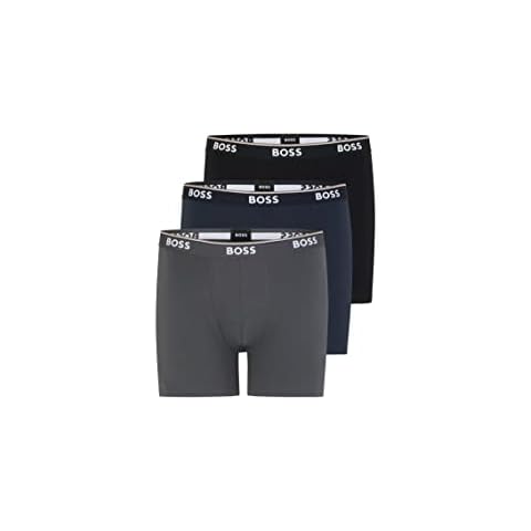 BOSS Herren B-BoxerBr 3P Power Dreier-Pack Boxershorts aus Stretch-Baumwolle Cover