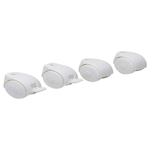 Foppapedretti, 4 ruedas de nailon, recambio para cunas y bañeras Foppapedretti, blanco, 0,2 kg, juego de 4 unidades