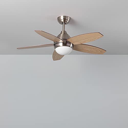 TECHBREY Ventilador de Techo Dara LED Niquel 60W Niquel SatinadoNiquel Satinado