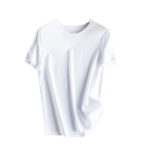 T-shirt d'été en soie manches courtes : le basique chic col rond pour vos soirées en terrasse