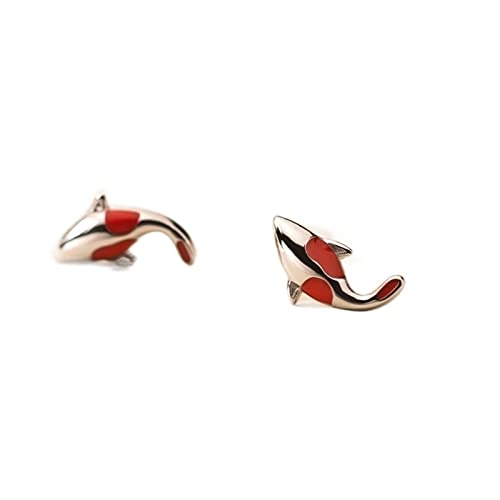 Boucles d'oreilles pour dames argent sterling carpes mignonnes simples