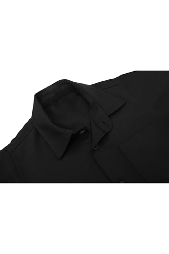 Lilax Boys' Button Down Shirt Solid Short Sleeve Classic Solid Oxford Dress Shirt4