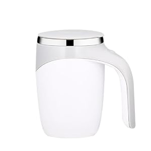 URPIZY Automatischer Magnet-R¨¹hrbecher aus 304 Edelstahl, Elektrische Tasse mit abnehmbarem R¨¹hrwerk f¨¹r Kaffee und Tee, Wei?