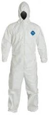 Dupont Tyvek TY127S Coverall, Attached Hood, Elastic Wrists & Ankles, 3X Large - 25/Case