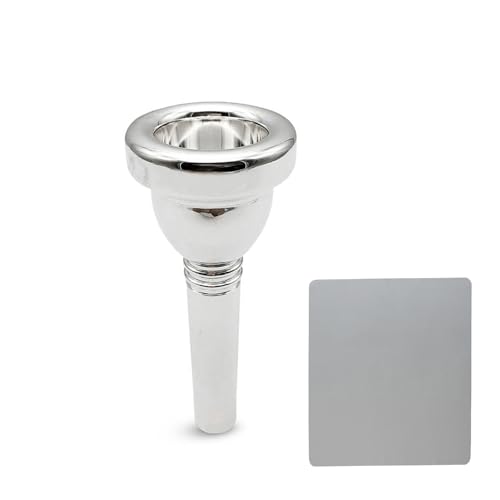Pangmao Professonal 6 1/2AL Tenor Trombone Mouthpiece Silver Plated, Euphonium Mouth Piece Replacement Brass Instruments Accessories
