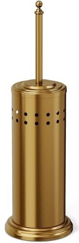 DOWRY Anti-Hand Off Toilet Plunger with Holder for Bathroom Powerful Efficient Force Suction Cup Heavy Duty Deep Cleaning Gold