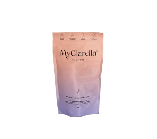 MyClarella FertiliTea - Himbeerblätter-Tee 2-in-1 unterstützt Fruchtbarkeit bei Kinderwunsch & wirkt wehenfördernd (ab 37. SSW zur Geburtsvorbereitung), lose Kräutermischung 75 g Cover