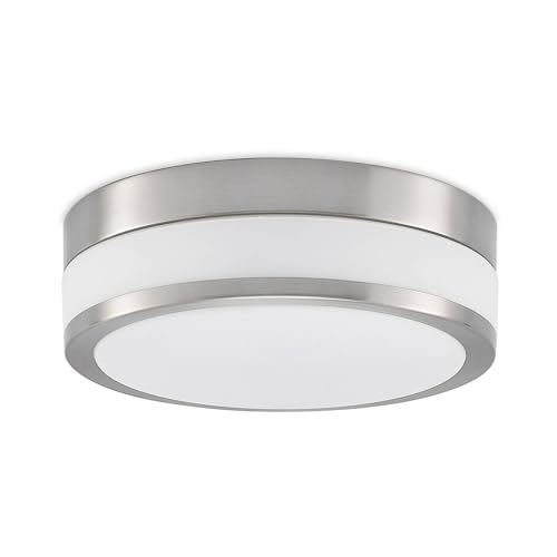 Lindby Glas Deckenlampe Badezimmerlampe Ø 28 cm, Schutzart IP44 Badlampe 2x E27 max. 15W ohne Leuchtmittel Deckenleuchte Bad Küche Flur Badleuchte