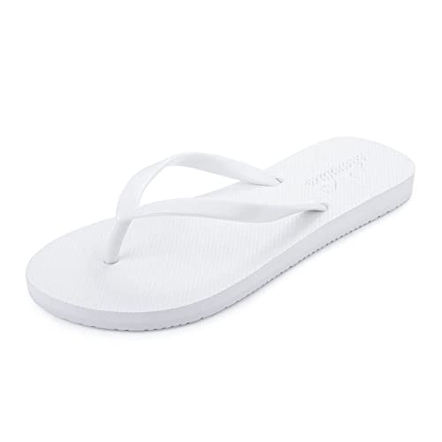 Image of shevalues Slim Flip Flops for Women Beach Rubber Shower Shoes Basic Thong Sandals