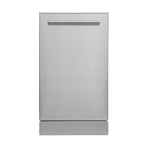 West Bend Dishwasher 18-Inch Built In with 3 Wash Options and 6 Automatic Cycles, Stainless Steel Construction with Electronic Control LED Display, Low Noise Rating, 53 dB, Metallic