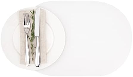 Restaurantware Lot de 6 Sets de Table ovales en Vinyle Blanc gauf...