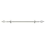 Decorative Window Curtain Rods with Finials, 48 to 86 Inches, 0.75 Diameter - Metallo (Lexus) - Lightweight & Easy to Install, Adjusts Telescopically to Fit Any Window by Achim Home Decor