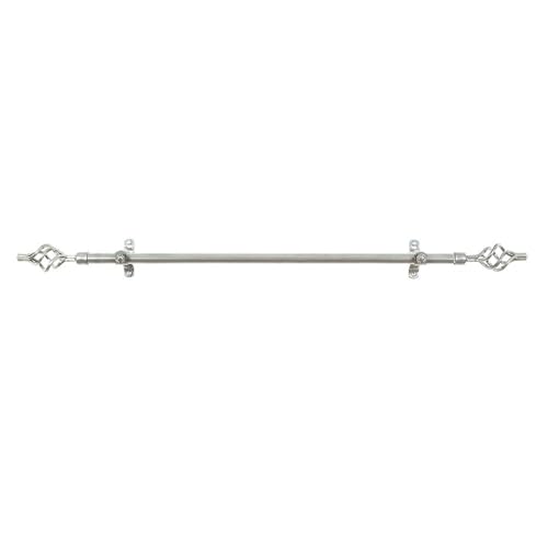 Image of Decorative Window Curtain Rods with Finials, 48 to 86 Inches, 0.75 Diameter - Metallo (Lexus) - Lightweight & Easy to Install, Adjusts Telescopically to Fit Any Window by Achim Home Decor