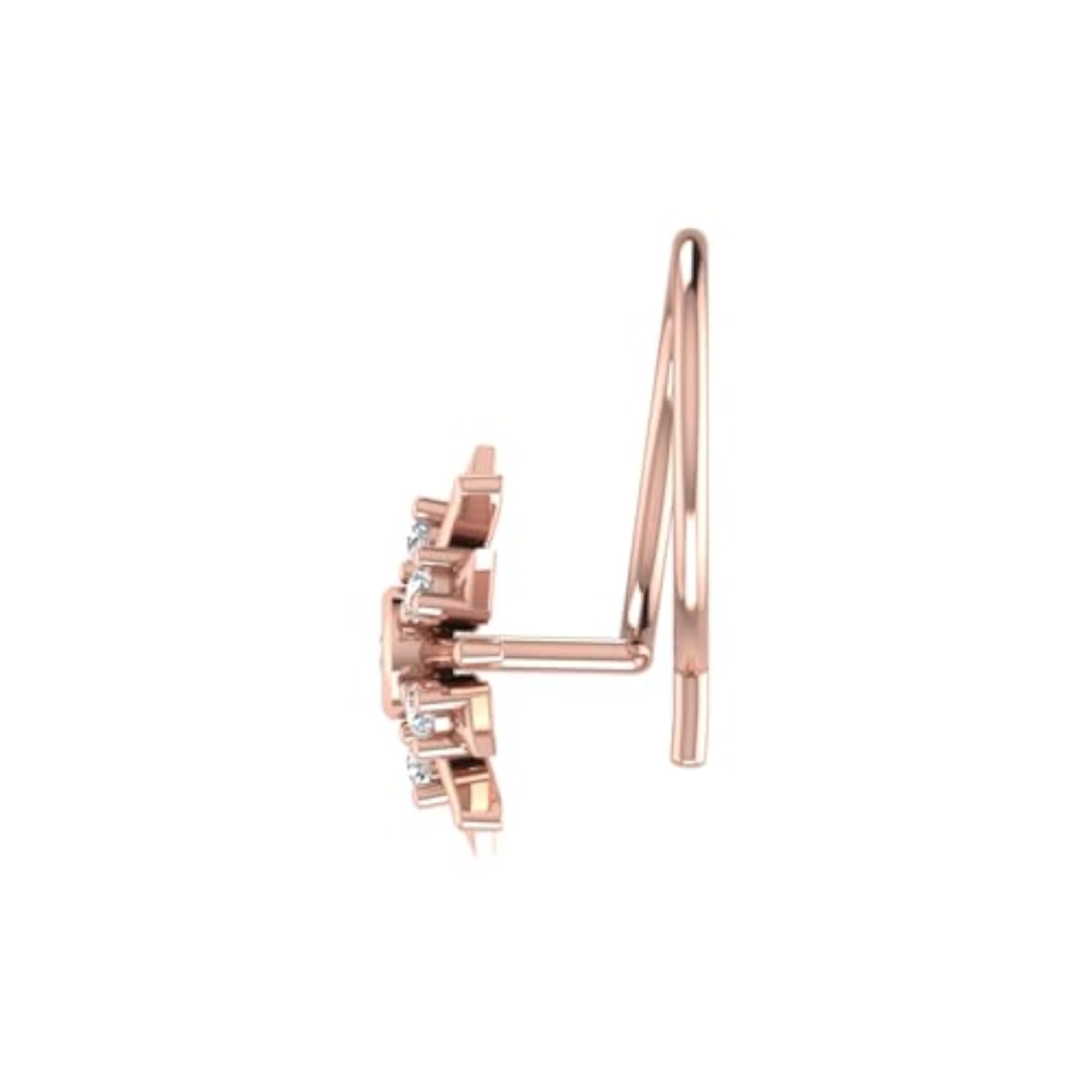 9K BIS Hallmarked Rose Gold Stud Nosering