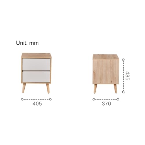 Table de chevet en bois robuste avec 2 tiroirs de rangement pour chambre - 4
