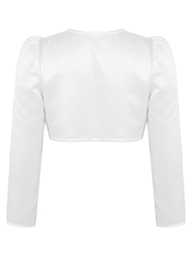 Sywiyi Girls Long Sleeve Cardigan Bolero Shrug Flower Girls Dress Coat for Wedding Birthday Party2