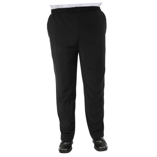 CLISPEED Par Pantalones De Chef Transpirables Uniforme De Cocinero Pantalones De Trabajo Transpirables para Hombres Cocinando Dolores del Parto Delantal para Hombres Traje En General Black