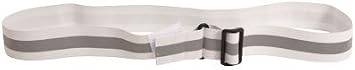 Reflective Elastic Belt w/Hook & Loop Closure-White