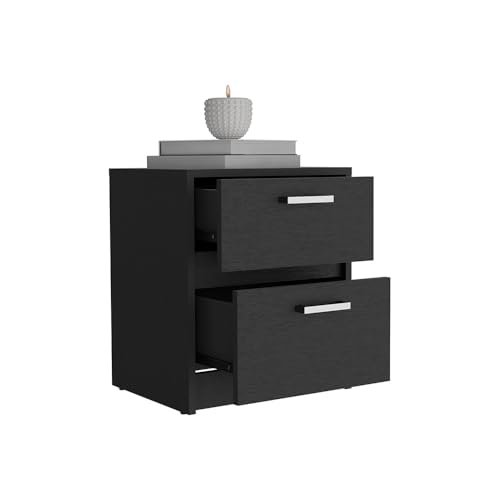 Two-Drawer Nightstand with Storage Multi-Functional End Table for Chamber Living