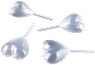 yueton 50pcs Clear Heart Shape 4ml Liquid Dropper Pasteur Pipette, Plastic Squeeze Transfer Pipettes