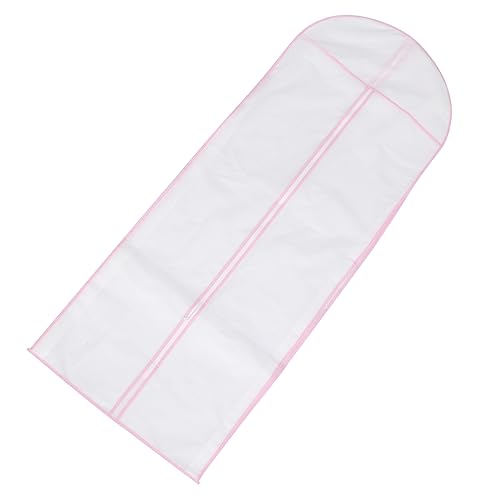 PRETYZOOM 1Pc Wedding Gown Garment Bag Long Protective Pouch for Bridal Clothes Breathable Non Woven Trimmed Dress Cover for Storage and Travel