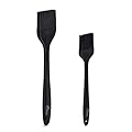 HOTEC Basting Brushes Silicone Heat Resistant Pastry Brushes Spread Oil Butter Sauce Marinades for BBQ Grill Barbecue Baking Kitchen Cooking BPA Free Dishwasher Safe (Black 2)
