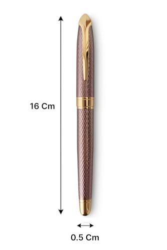 Image of Personalized Name Engraved Ball Pen | Stainless Steel Premium Blue Pen | Custom Name Pen for Gift,Corporate Gift | Smooth Writing Refillable Ballpoint Pen for Men Women (Rose Gold Brown)