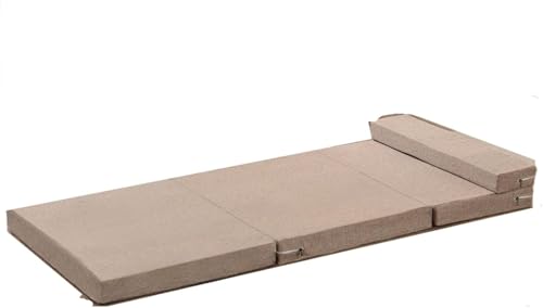Qiawvio マットレス シングル 四つ折り ごろ寝マット 厚さ5cm 高反発 敷き布団 折り畳み お昼寝マット 軽量 取っ手付き 洗えるカバー 仮眠 キャンプ 来客用 ソファーマットレス 程良い硬さ 抗菌防臭 洗えるカバー 通気性がよい 収納袋付き (